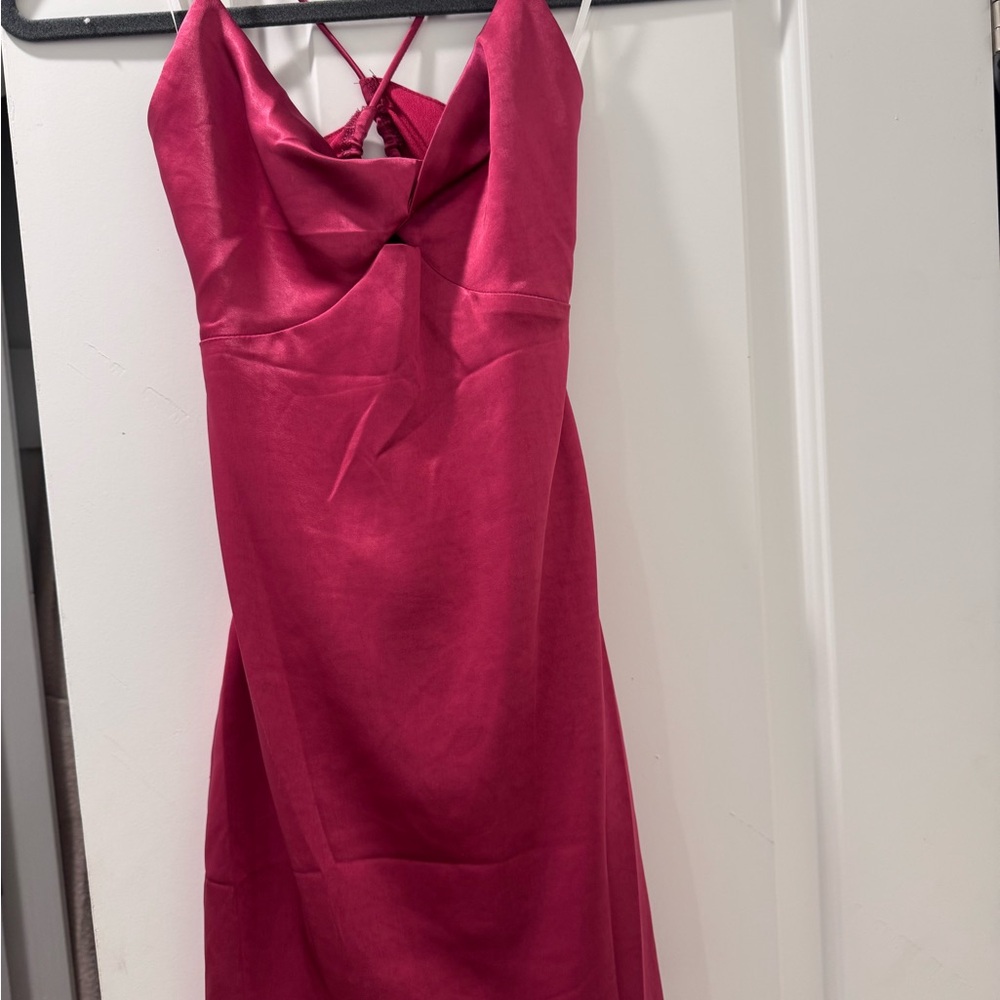 Pink Sheath Cocktail Dress with Spaghetti Straps